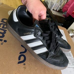 Adidas Samba OG Athletic Shoe - Big Kid - Core Black / Cloud White 7